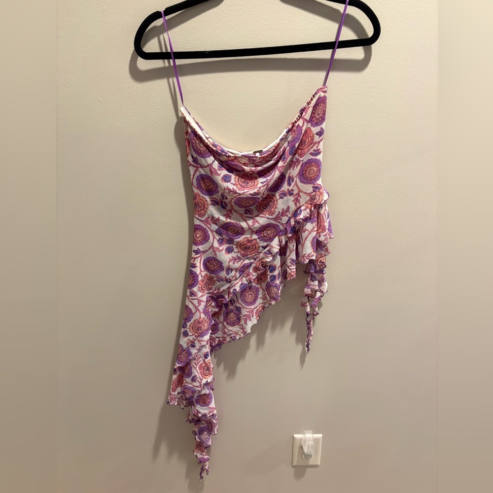 Free People Purple and Pink Floral Dress